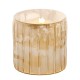 Glass Candle 10cm White/Gold